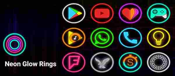 Neon Glow Rings - Icon Pack Apk